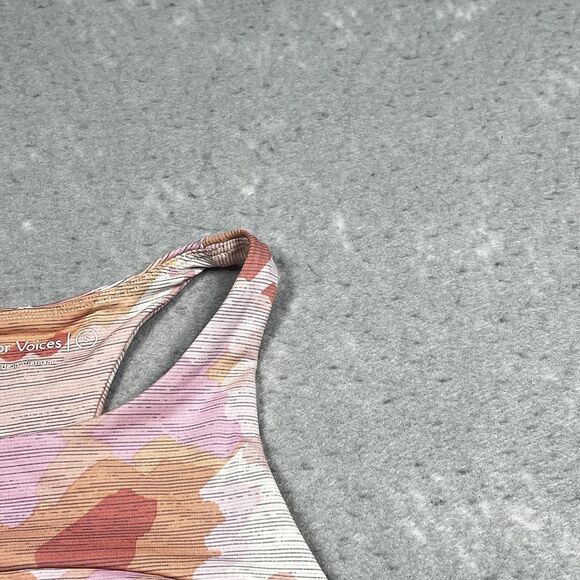 Outdoor Voices Crop Athletic Tank Top Sports Bra Sz Small Printed Camo Pink - Picture 3 of 11